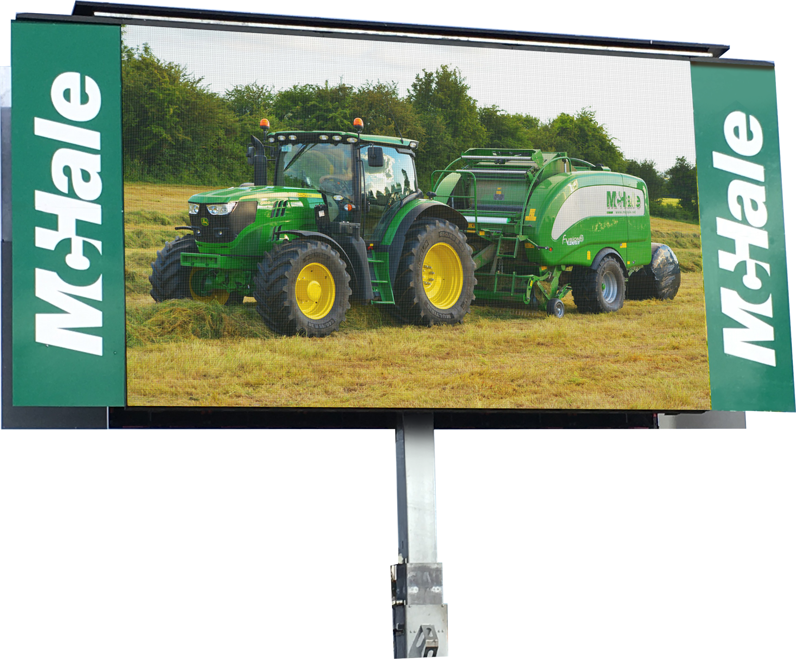The M13-13.5m Mobile Double-Sided LED-Screen used for branding at an event.
